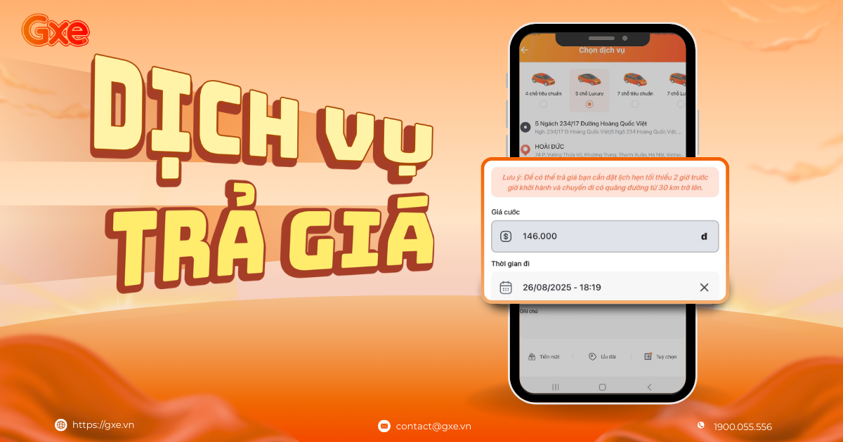 Ảnh minh họa dịch vụ trả giá trên GXE